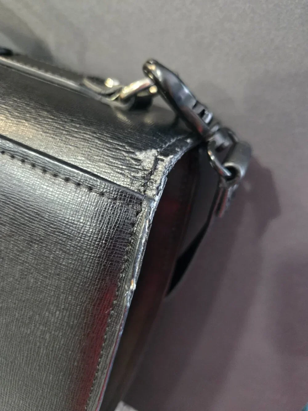 JACK GEORGES BLACK PROFESSIONAL BRIEFCASE; APPROX. 16